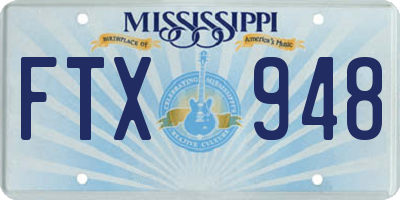 MS license plate FTX948