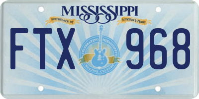 MS license plate FTX968