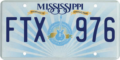 MS license plate FTX976