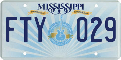 MS license plate FTY029