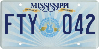 MS license plate FTY042