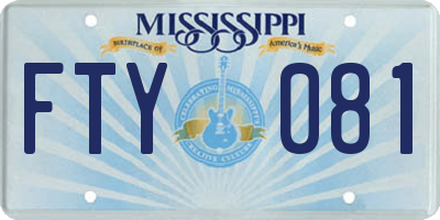 MS license plate FTY081