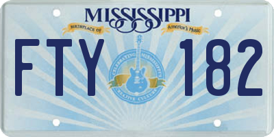 MS license plate FTY182