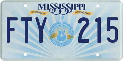 MS license plate FTY215