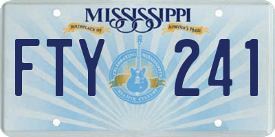 MS license plate FTY241