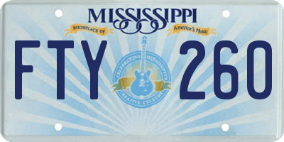 MS license plate FTY260