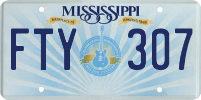 MS license plate FTY307