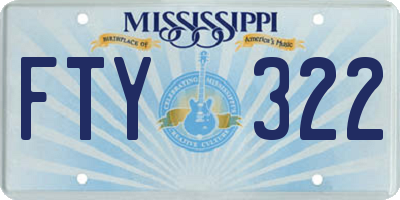 MS license plate FTY322