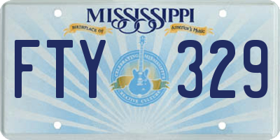 MS license plate FTY329