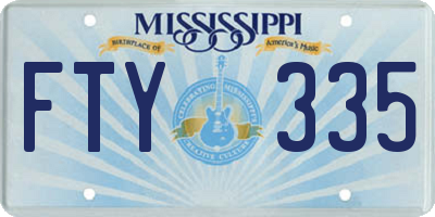 MS license plate FTY335