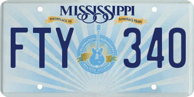 MS license plate FTY340