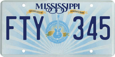 MS license plate FTY345