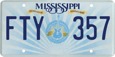 MS license plate FTY357