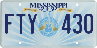 MS license plate FTY430