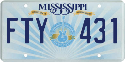 MS license plate FTY431