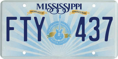 MS license plate FTY437