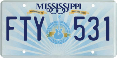 MS license plate FTY531