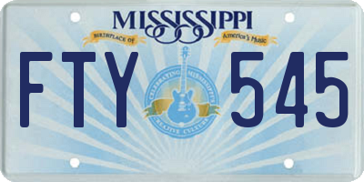 MS license plate FTY545
