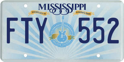 MS license plate FTY552