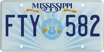MS license plate FTY582