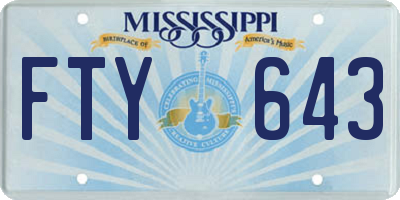 MS license plate FTY643