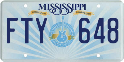 MS license plate FTY648