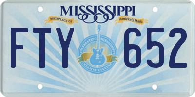 MS license plate FTY652