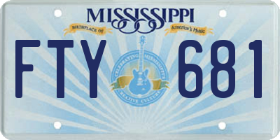 MS license plate FTY681