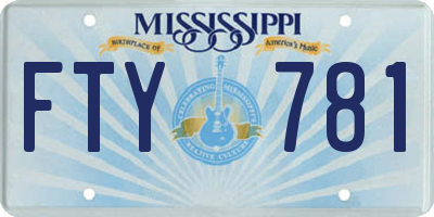 MS license plate FTY781