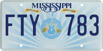 MS license plate FTY783