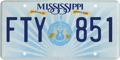 MS license plate FTY851