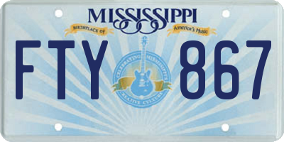 MS license plate FTY867