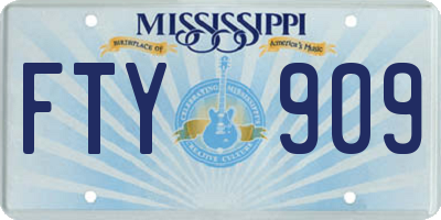 MS license plate FTY909