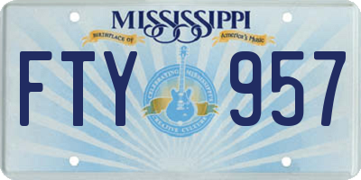 MS license plate FTY957