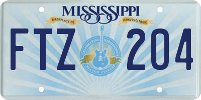 MS license plate FTZ204