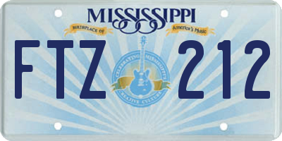 MS license plate FTZ212