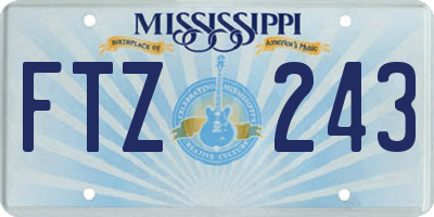 MS license plate FTZ243