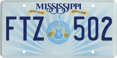MS license plate FTZ502