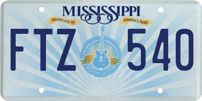 MS license plate FTZ540