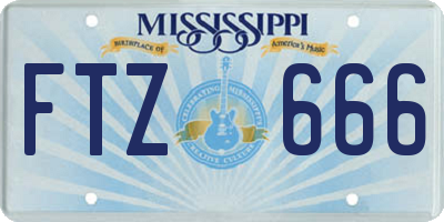 MS license plate FTZ666