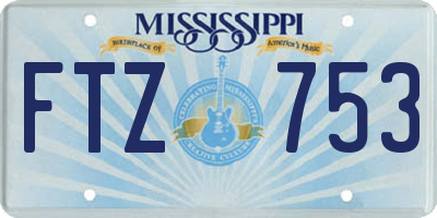 MS license plate FTZ753