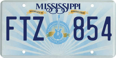 MS license plate FTZ854