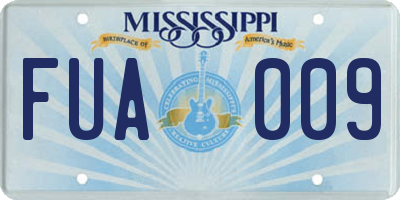 MS license plate FUA009