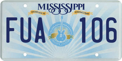 MS license plate FUA106