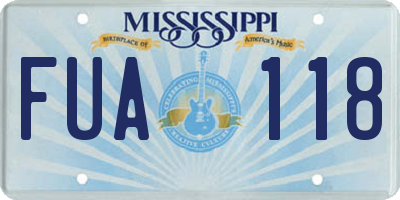 MS license plate FUA118