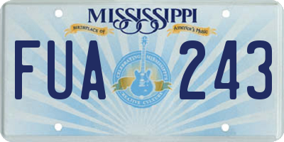 MS license plate FUA243