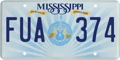 MS license plate FUA374