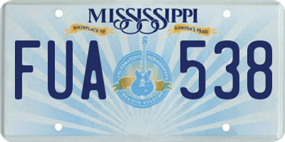 MS license plate FUA538