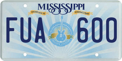 MS license plate FUA600