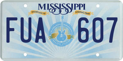 MS license plate FUA607